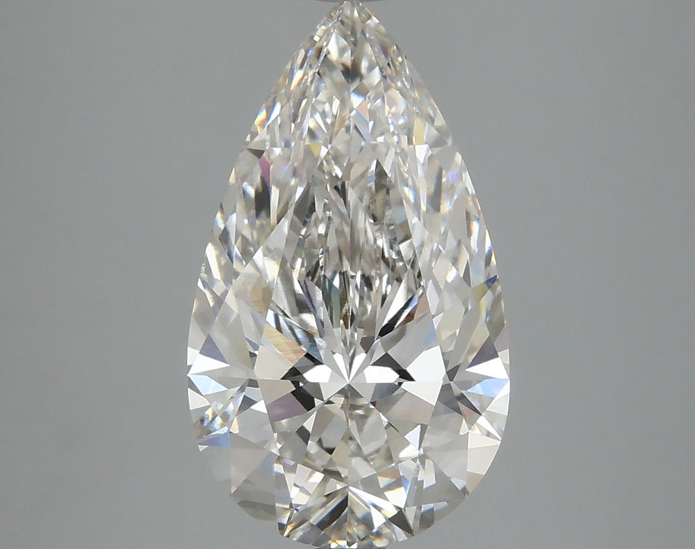 3.84 Carat Pear Lab Diamond with  Cut Diamond in 14KT  view 1
