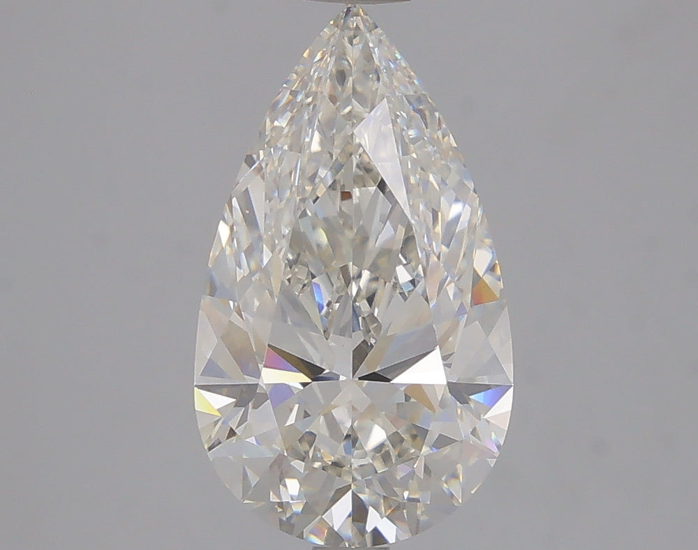 3.01 Carat Pear Lab Diamond with  Cut Diamond in 14KT  view 1
