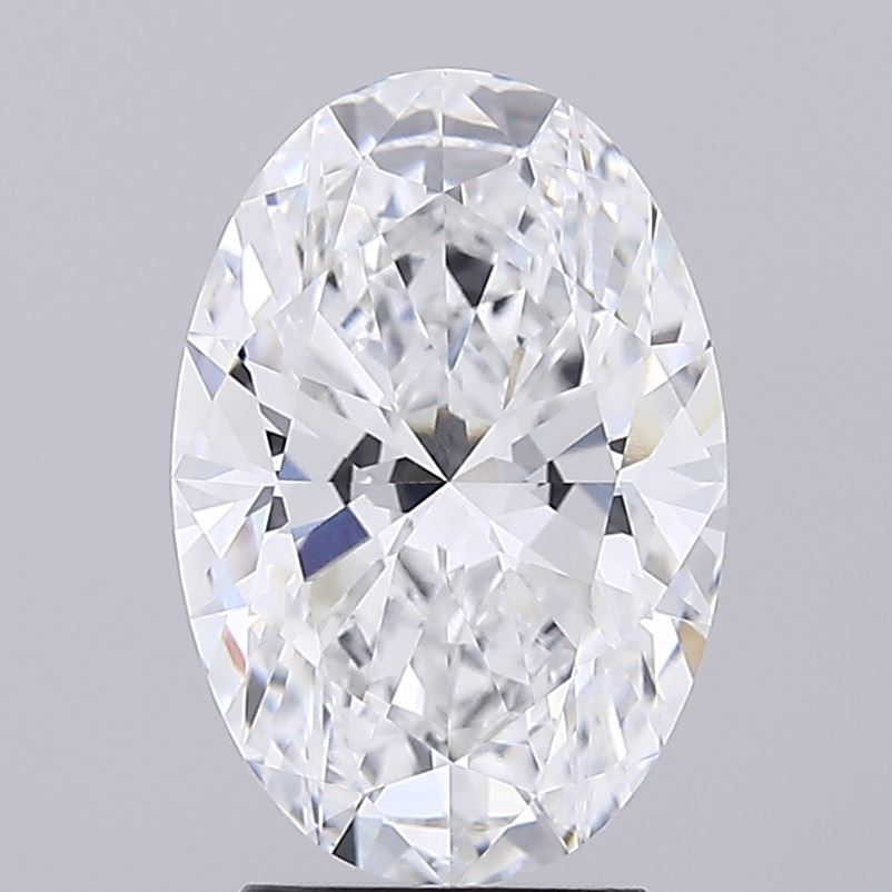 3.06 Carat Oval Lab Diamond with  Cut Diamond in 14KT  view 1
