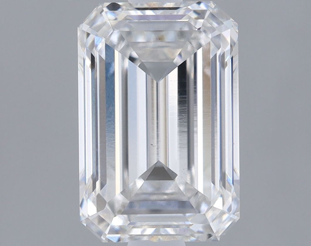 1.7 Carat Emerald Lab Diamond with  Cut Diamond in 14KT  view 1
