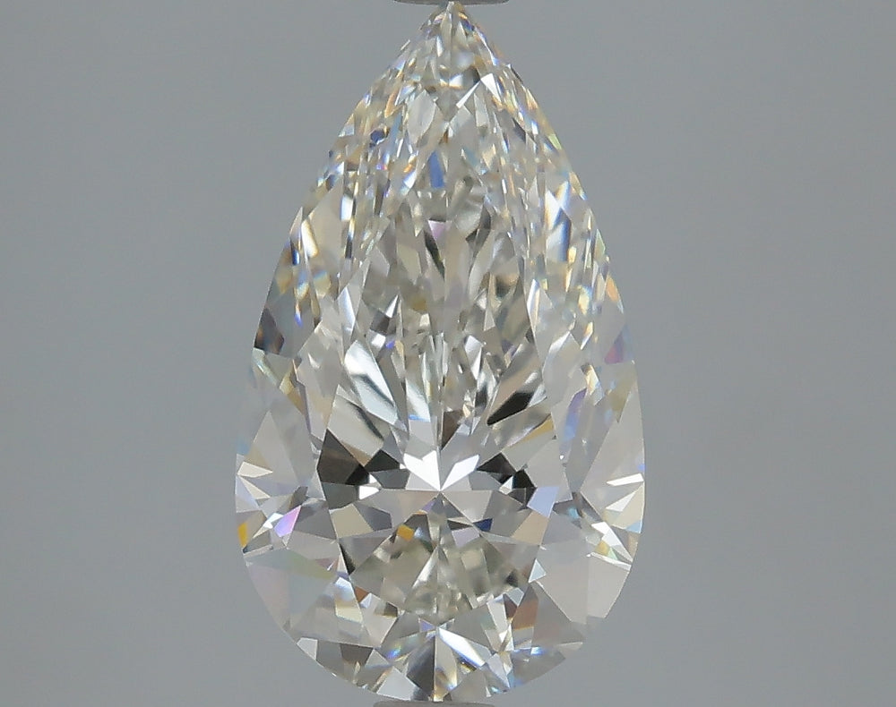 2.88 Carat Pear Lab Diamond with  Cut Diamond in 14KT  view 1
