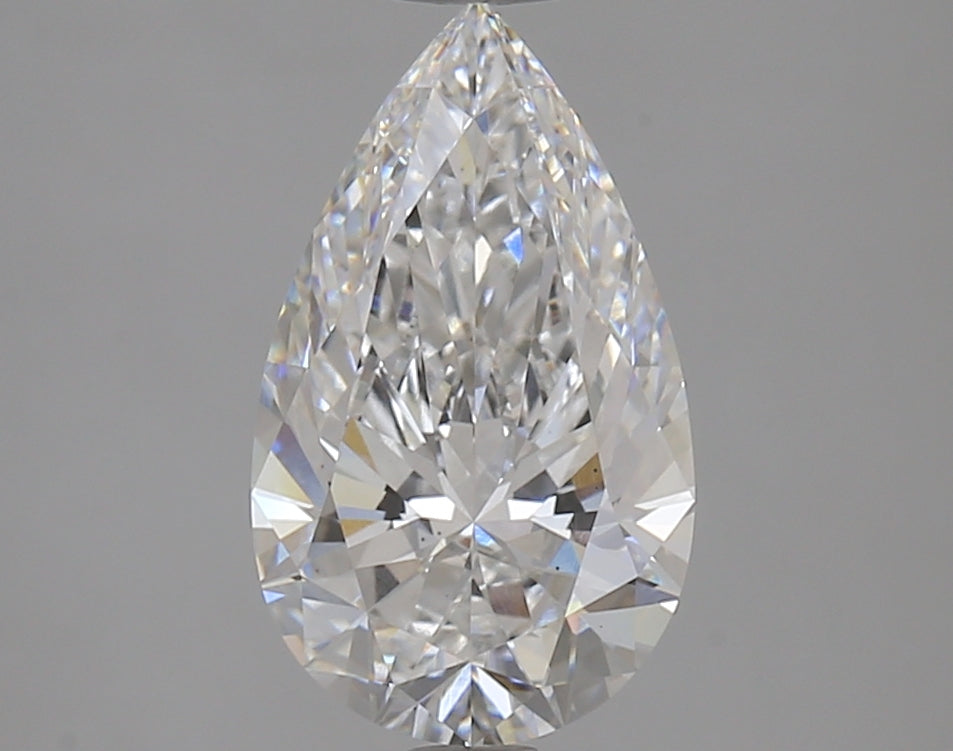 2.29 Carat Pear Lab Diamond with  Cut Diamond in 14KT  view 1
