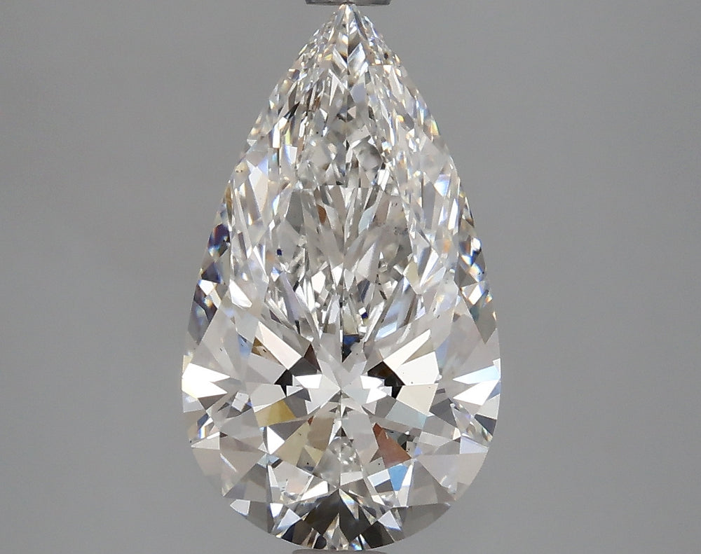 2.9 Carat Pear Lab Diamond with  Cut Diamond in 14KT  view 1
