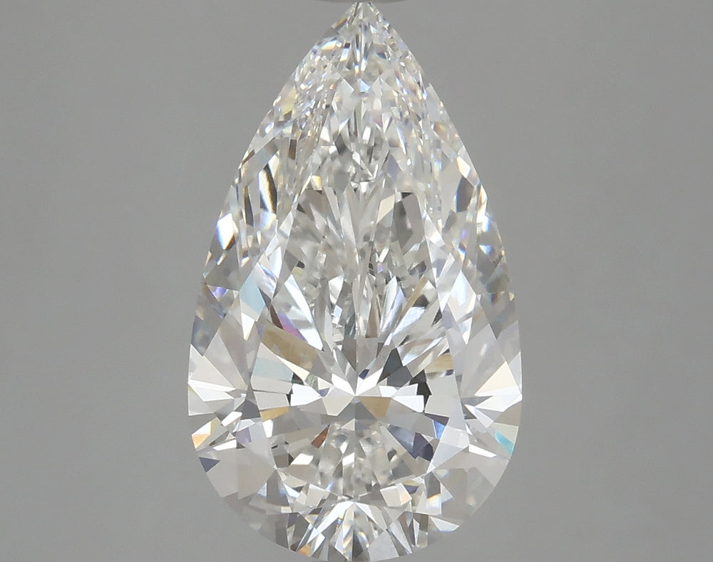 3.71 Carat Pear Lab Diamond with  Cut Diamond in 14KT  view 1
