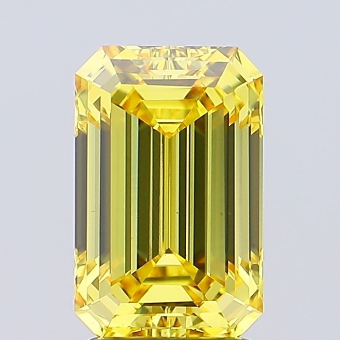 2.8 Carat Emerald Lab Diamond with  Cut Diamond in 14KT  view 1
