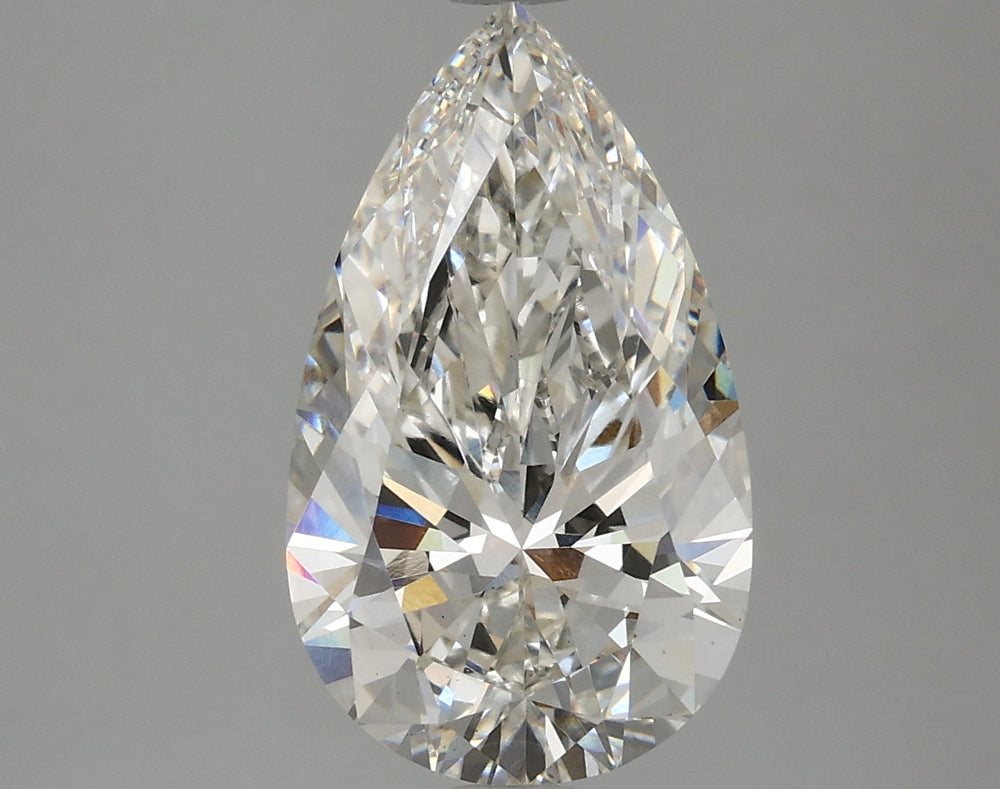 3.7 Carat Pear Lab Diamond with  Cut Diamond in 14KT  view 1
