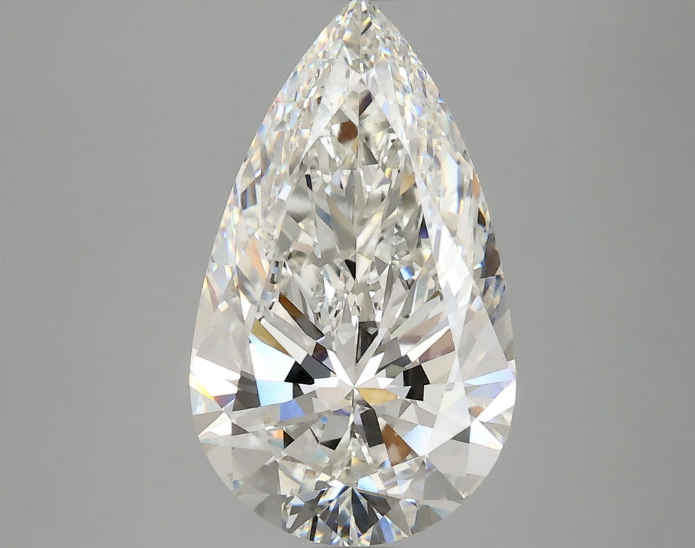 3.51 Carat Pear Lab Diamond with  Cut Diamond in 14KT  view 1

