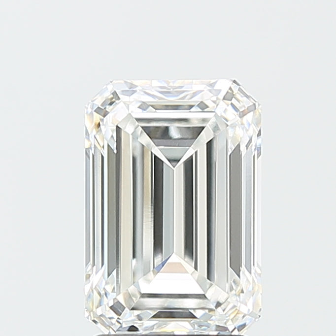 2.57 Carat Emerald Lab Diamond with  Cut Diamond in 14KT  view 1
