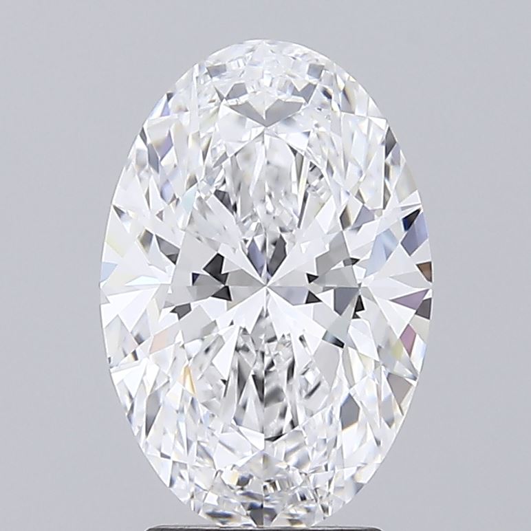 3.03 Carat Oval Lab Diamond with  Cut Diamond in 14KT  view 1
