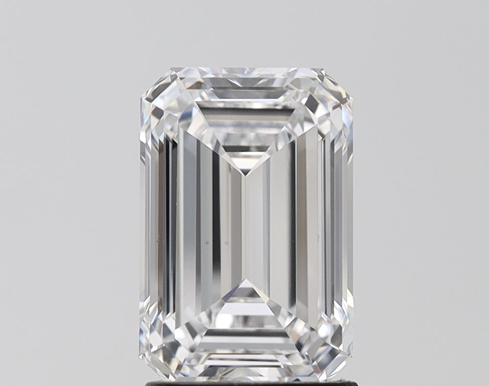 2.78 Carat Emerald Lab Diamond with  Cut Diamond in 14KT  view 1
