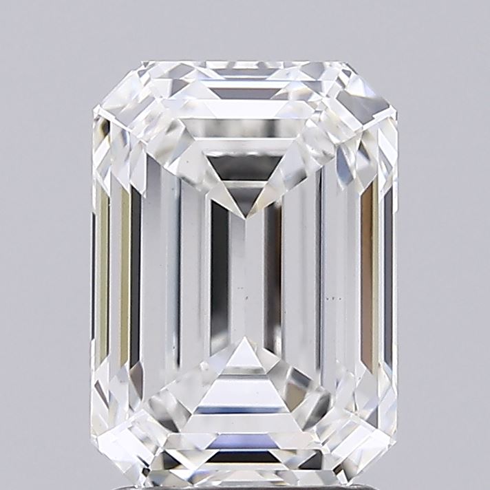 2.5 Carat Emerald Lab Diamond with  Cut Diamond in 14KT  view 1
