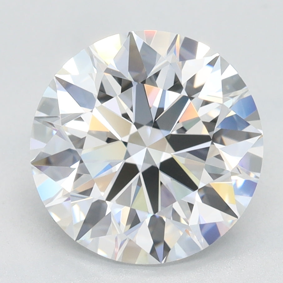 2.7 Carat Round Lab Diamond with  Cut Diamond in 14KT  view 1
