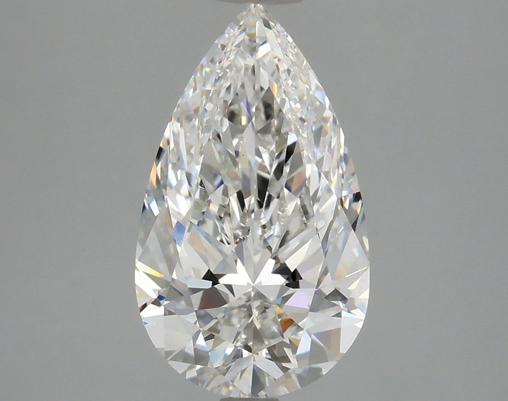 2.75 Carat Pear Lab Diamond with  Cut Diamond in 14KT  view 1
