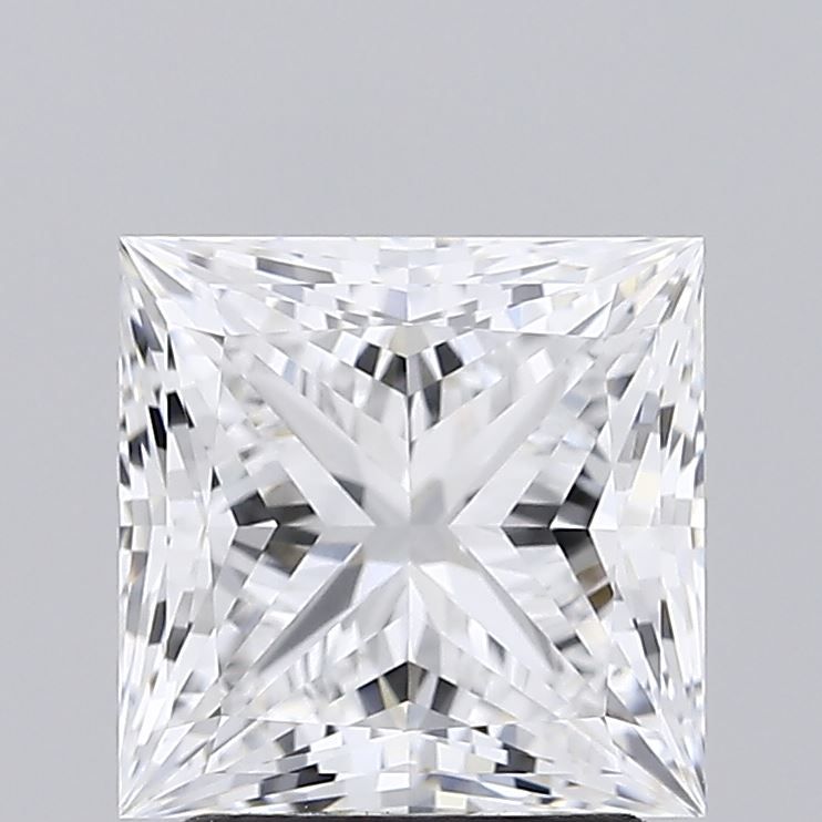 2.57 Carat Princess Lab Diamond with  Cut Diamond in 14KT  view 1
