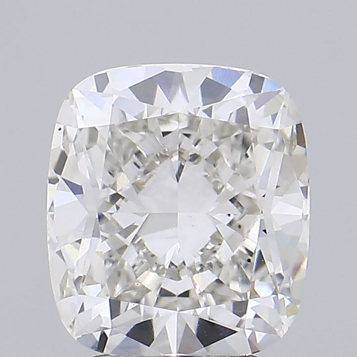 3.54 Carat Cushion Lab Diamond with  Cut Diamond in 14KT  view 1
