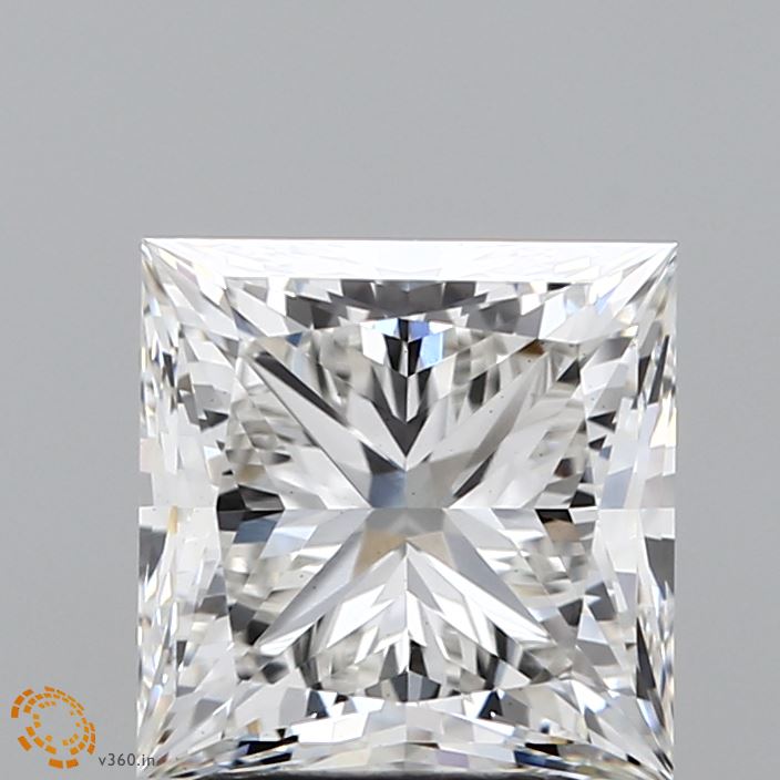 3.03 Carat Princess Lab Diamond with  Cut Diamond in 14KT  view 1
