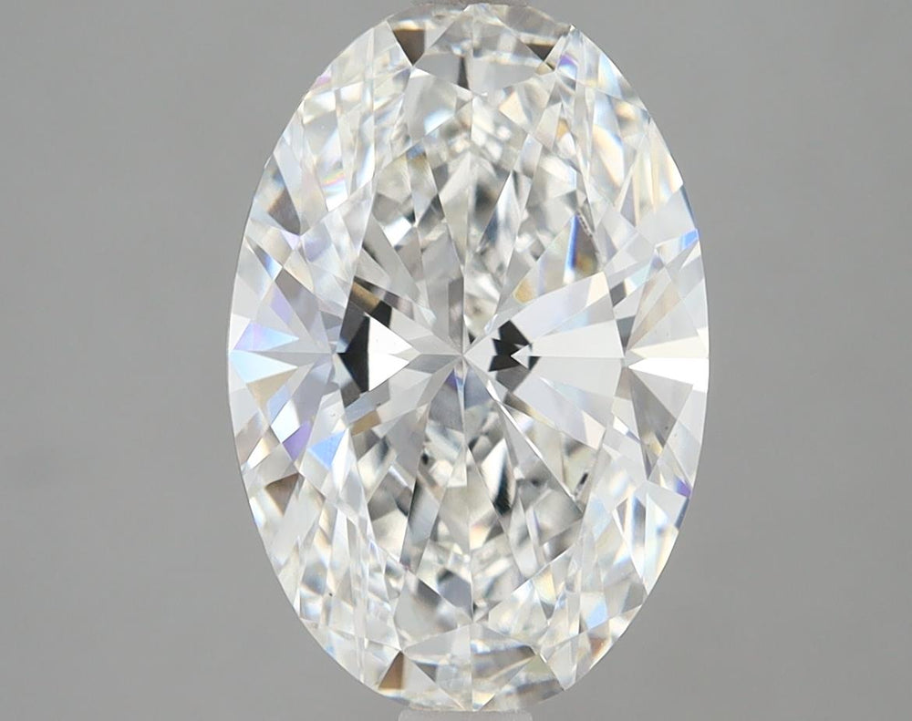 3.48 Carat Oval Lab Diamond with  Cut Diamond in 14KT  view 1
