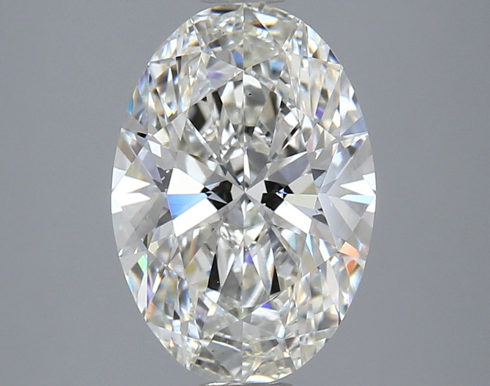 3.26 Carat Oval Lab Diamond with  Cut Diamond in 14KT  view 1
