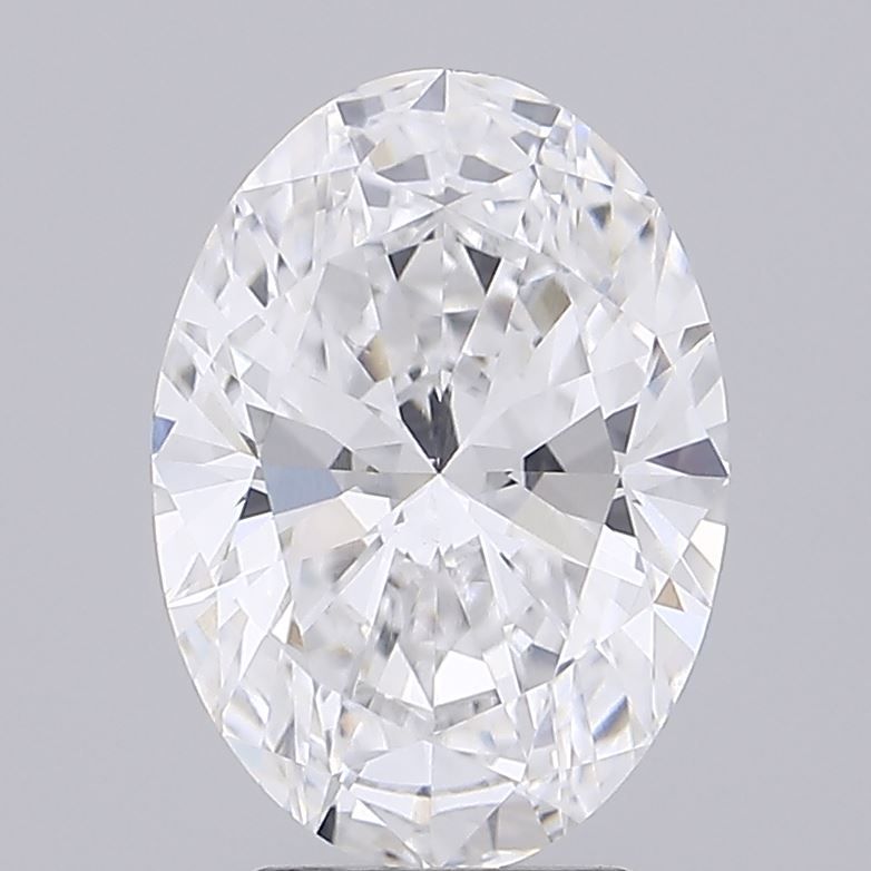 3.41 Carat Oval Lab Diamond with  Cut Diamond in 14KT  view 1
