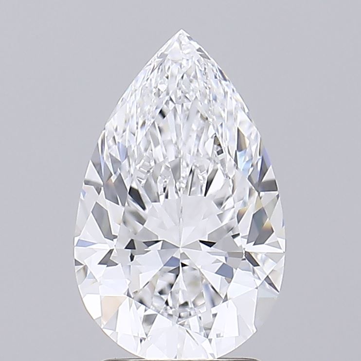 2.4 Carat Pear Lab Diamond with  Cut Diamond in 14KT  view 1
