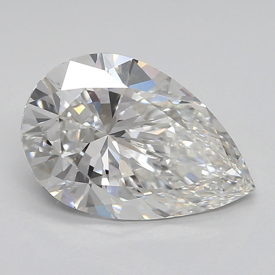 2.75 Carat Pear Lab Diamond with  Cut Diamond in 14KT  view 1
