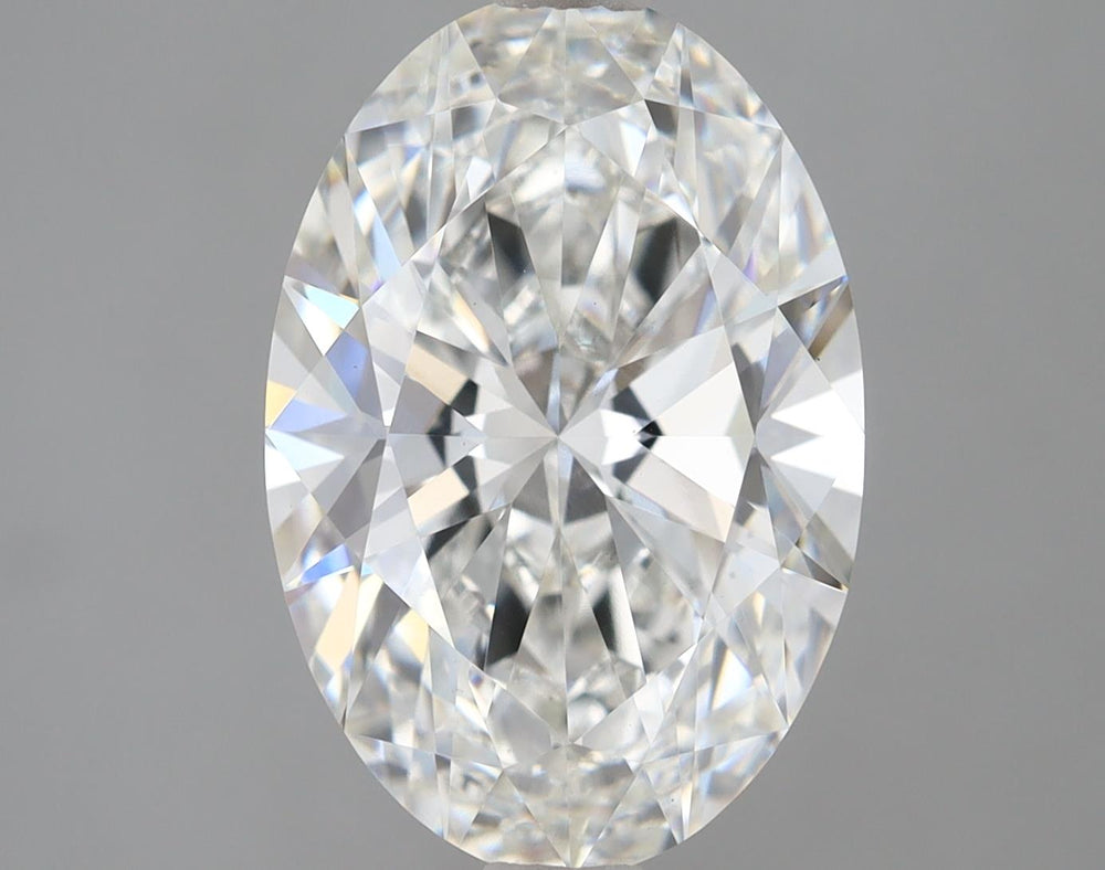 3.21 Carat Oval Lab Diamond with  Cut Diamond in 14KT  view 1
