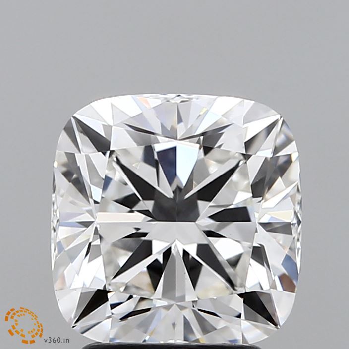 2.5 Carat Cushion Lab Diamond with  Cut Diamond in 14KT  view 1

