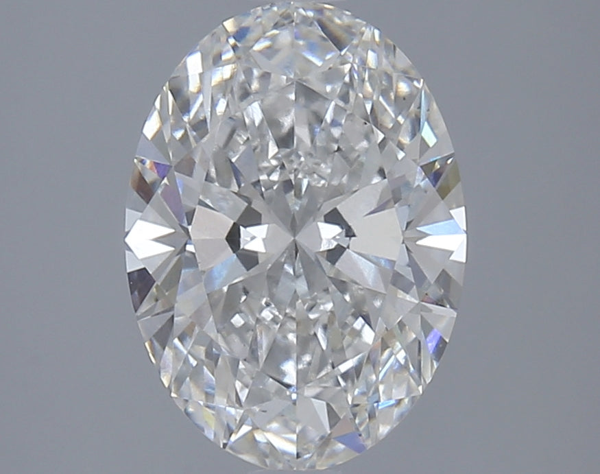 2.91 Carat Oval Lab Diamond with  Cut Diamond in 14KT  view 1
