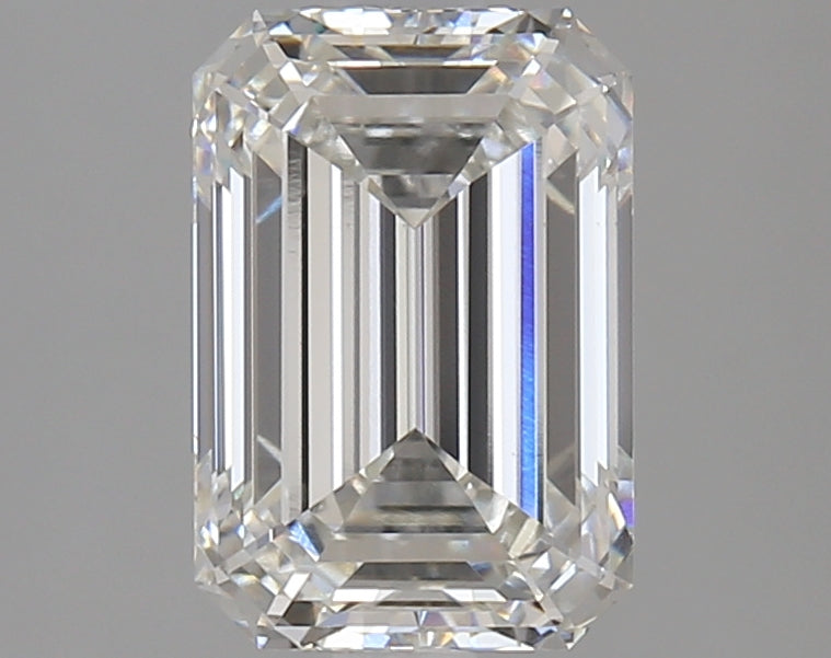 2.75 Carat Emerald Lab Diamond with  Cut Diamond in 14KT  view 1
