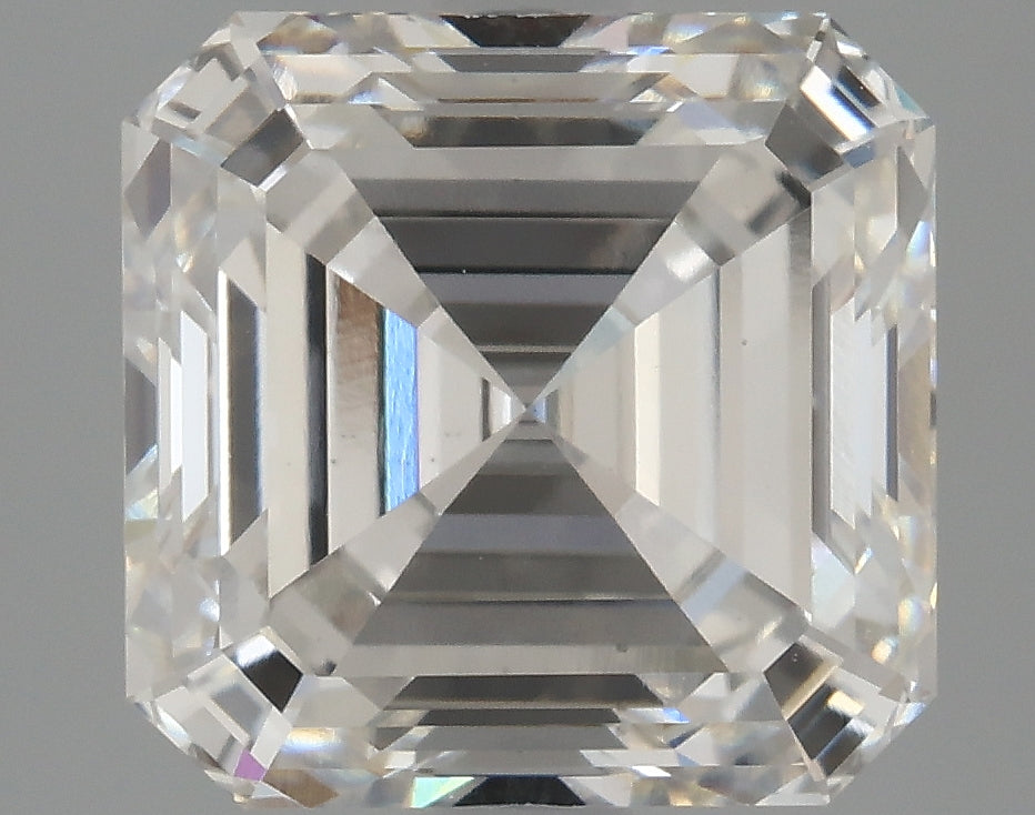 2.62 Carat Asscher Lab Diamond with  Cut Diamond in 14KT  view 1
