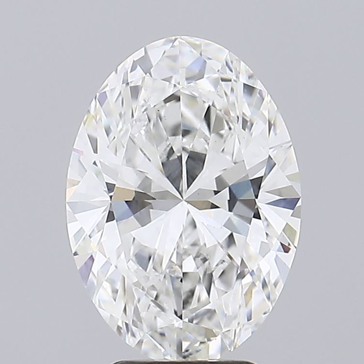 3.05 Carat Oval Lab Diamond with  Cut Diamond in 14KT  view 1
