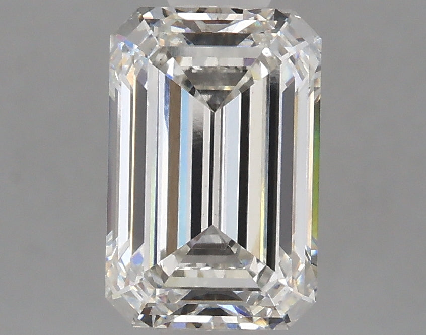 2.43 Carat Emerald Lab Diamond with  Cut Diamond in 14KT  view 1
