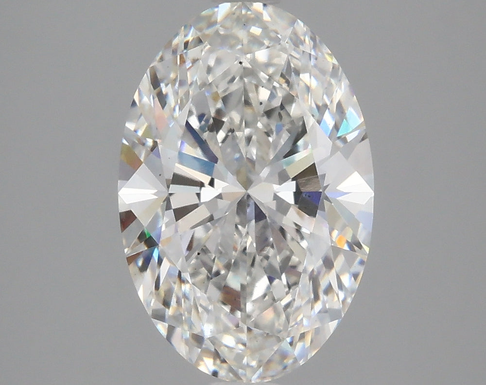 2.7 Carat Oval Lab Diamond with  Cut Diamond in 14KT  view 1
