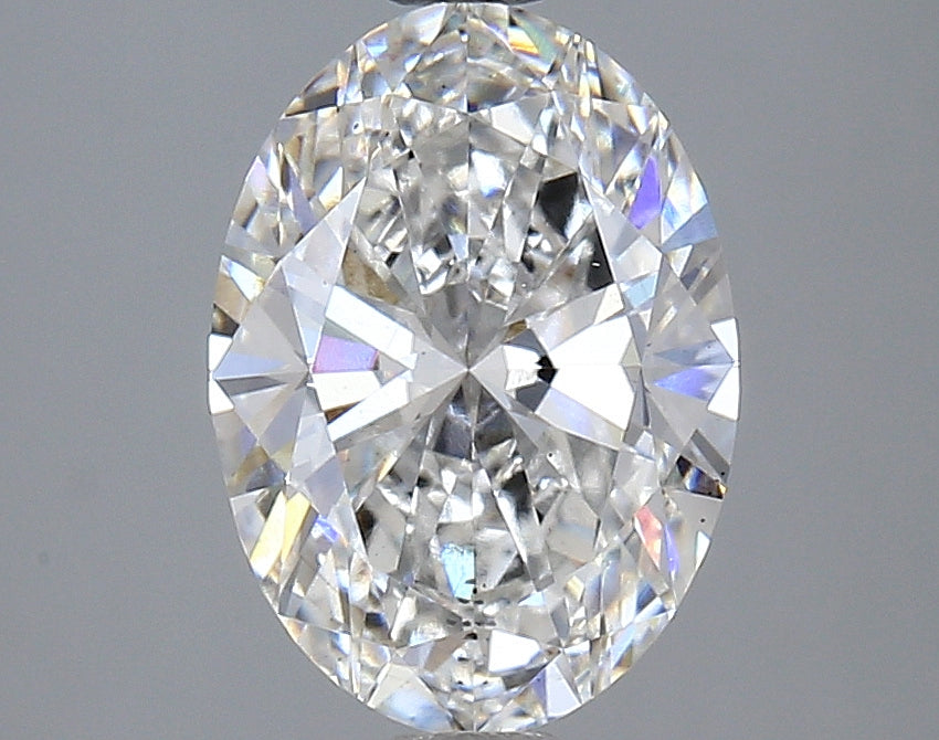 2.53 Carat Oval Lab Diamond with  Cut Diamond in 14KT  view 1
