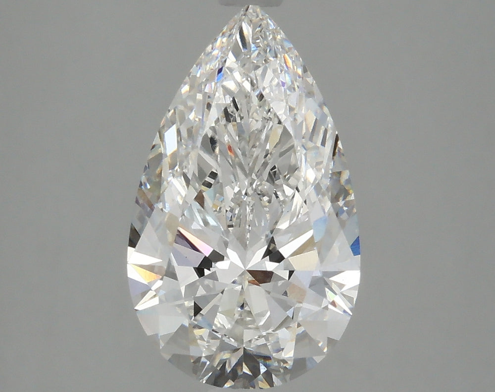 2.84 Carat Pear Lab Diamond with  Cut Diamond in 14KT  view 1
