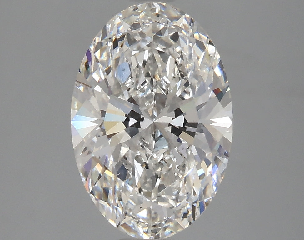 2.61 Carat Oval Lab Diamond with  Cut Diamond in 14KT  view 1
