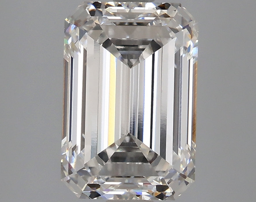 3.28 Carat Emerald Lab Diamond with  Cut Diamond in 14KT  view 1
