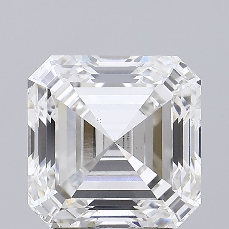 3.09 Carat Asscher Lab Diamond with  Cut Diamond in 14KT  view 1
