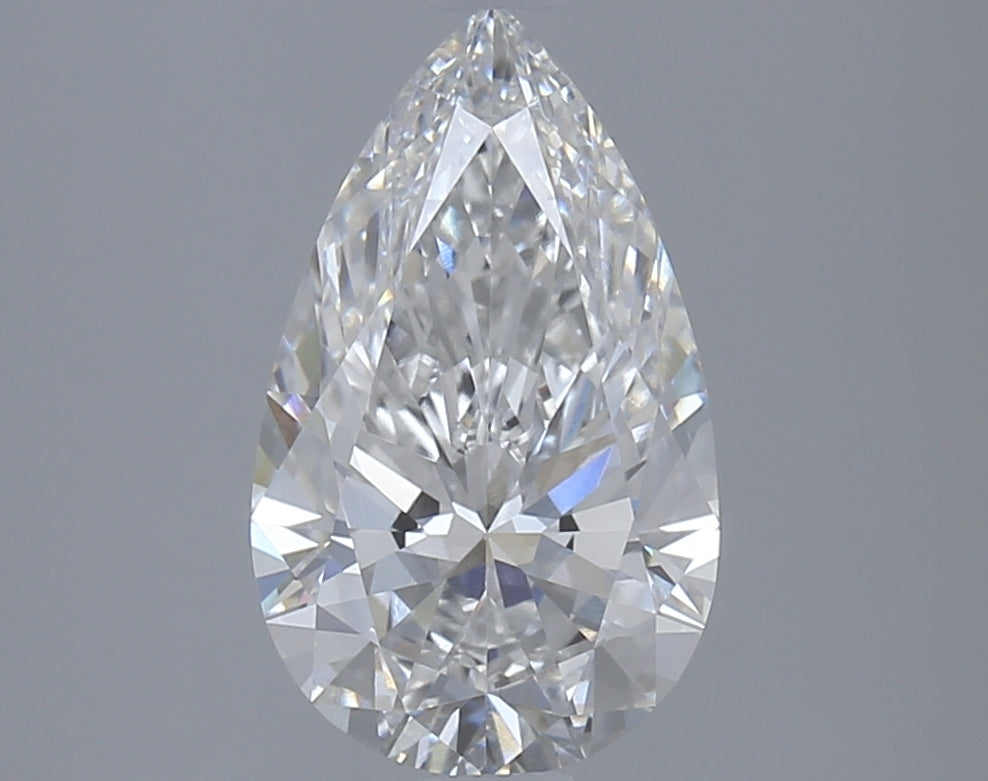 2.73 Carat Pear Lab Diamond with  Cut Diamond in 14KT  view 1
