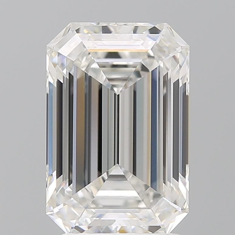 3.09 Carat Emerald Lab Diamond with  Cut Diamond in 14KT  view 1
