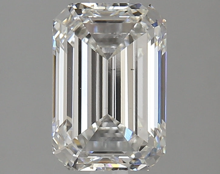 2.2 Carat Emerald Lab Diamond with  Cut Diamond in 14KT  view 1
