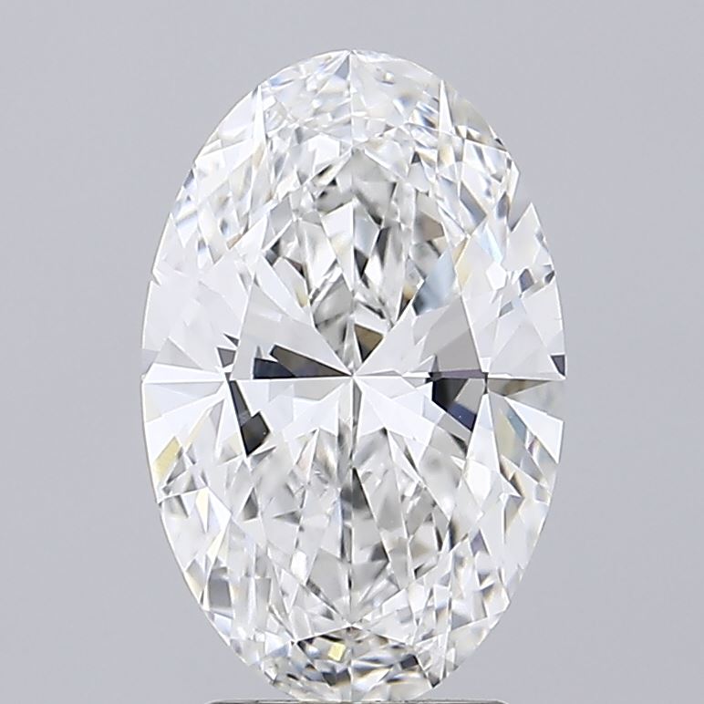 2.92 Carat Oval Lab Diamond with  Cut Diamond in 14KT  view 1
