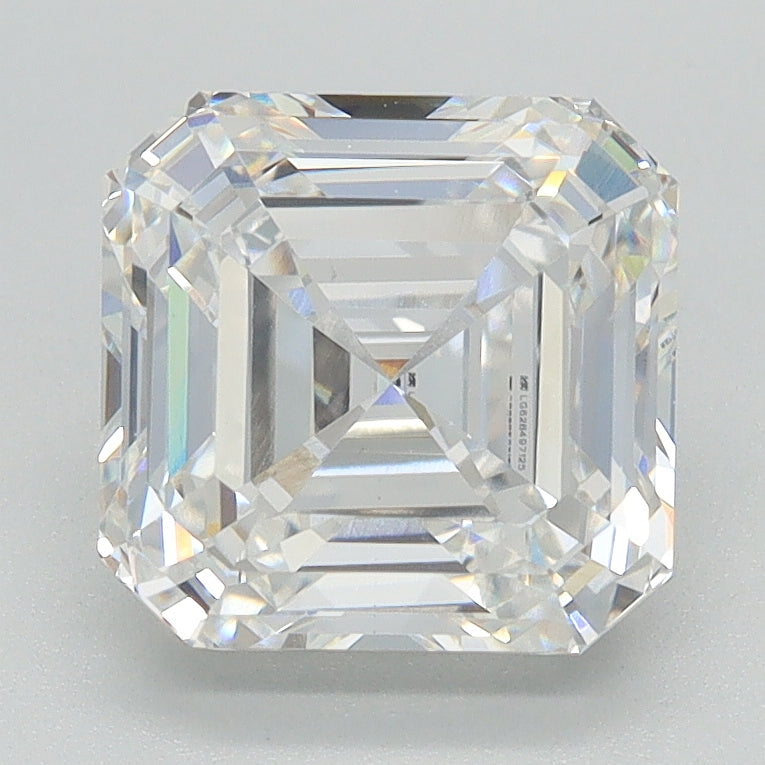 2.56 Carat Asscher Lab Diamond with  Cut Diamond in 14KT  view 1
