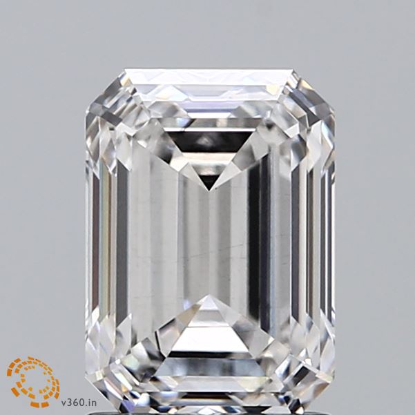 2.02 Carat Emerald Lab Diamond with  Cut Diamond in 14KT  view 1

