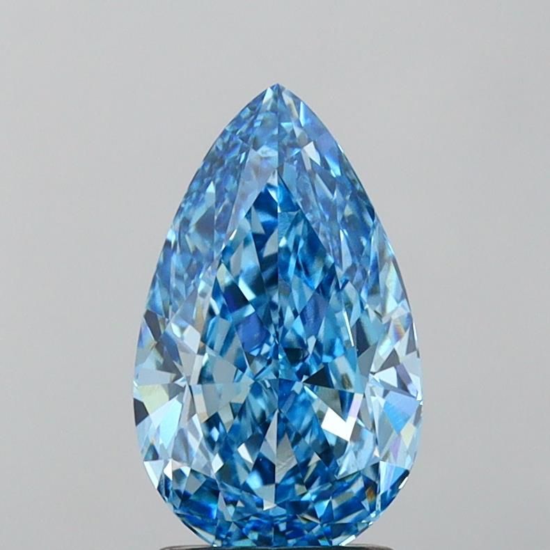 2.78 Carat Pear Lab Diamond with  Cut Diamond in 14KT  view 1
