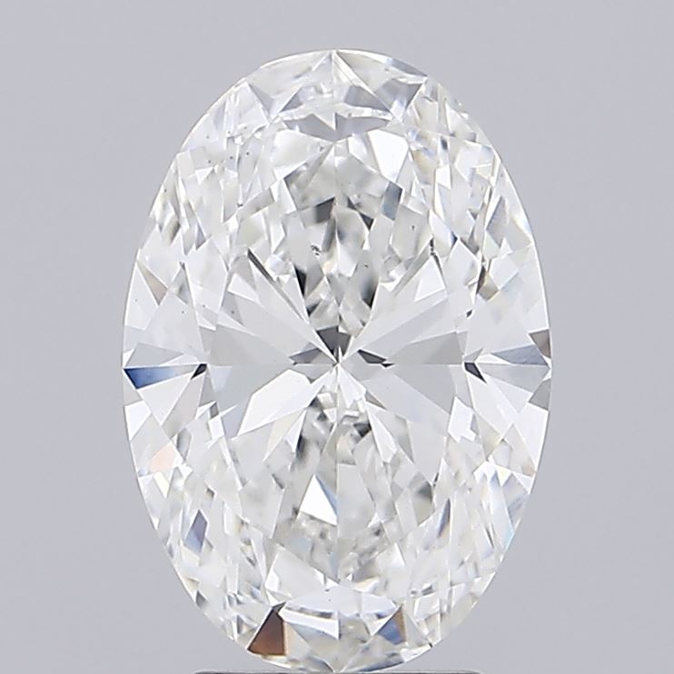 3.13 Carat Oval Lab Diamond with  Cut Diamond in 14KT  view 1
