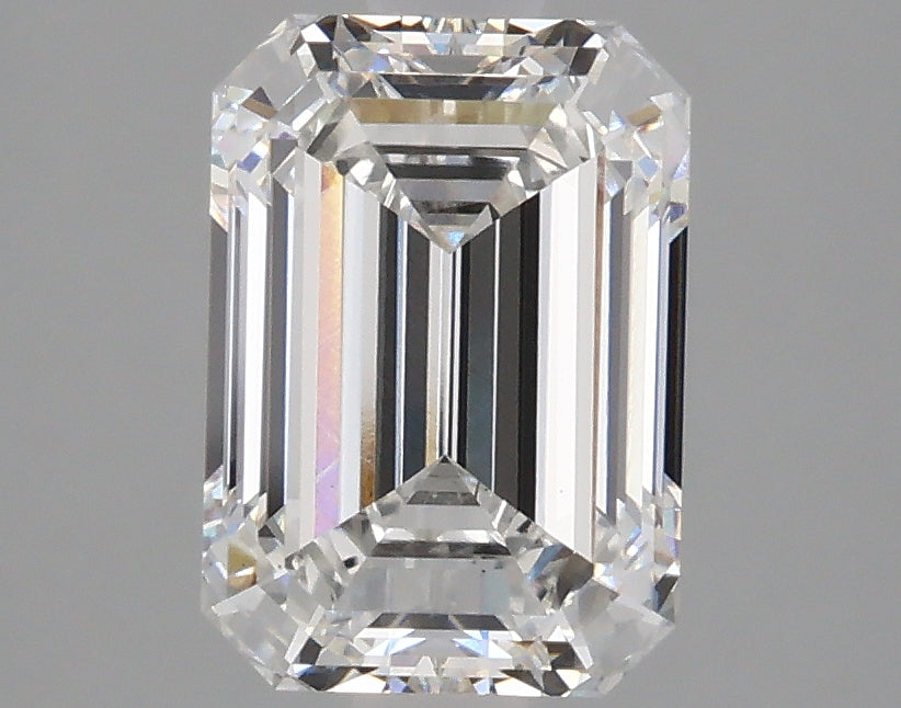 2.5 Carat Emerald Lab Diamond with  Cut Diamond in 14KT  view 1
