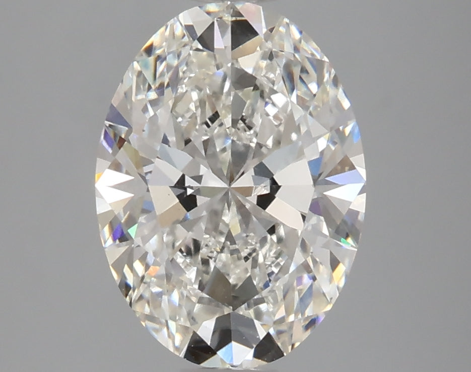 2.68 Carat Oval Lab Diamond with  Cut Diamond in 14KT  view 1
