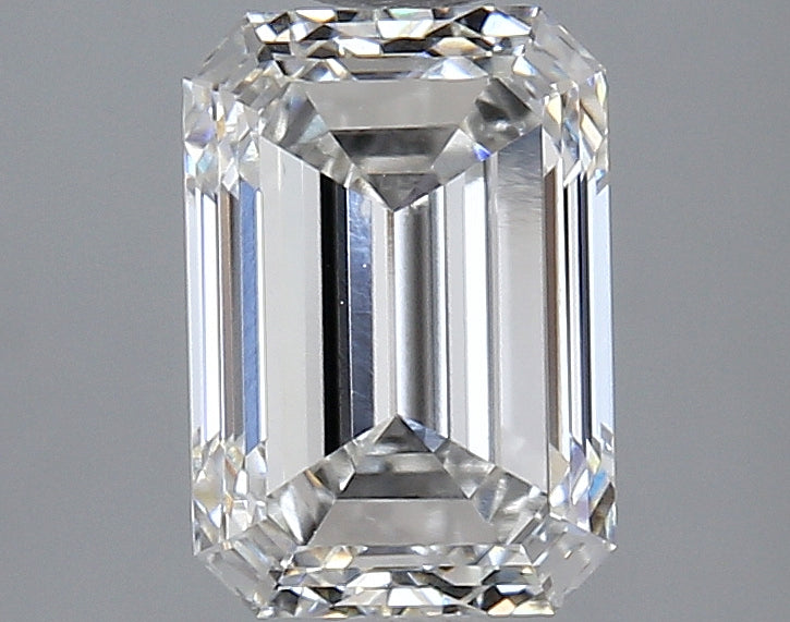 2.52 Carat Emerald Lab Diamond with  Cut Diamond in 14KT  view 1
