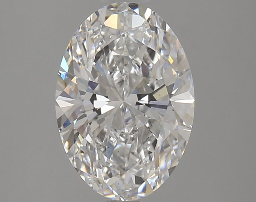 2.43 Carat Oval Lab Diamond with  Cut Diamond in 14KT  view 1
